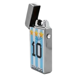 ENCENDEDOR ELECTRICO USB 3RAYOS FUN ARGENTINA PLATEADO