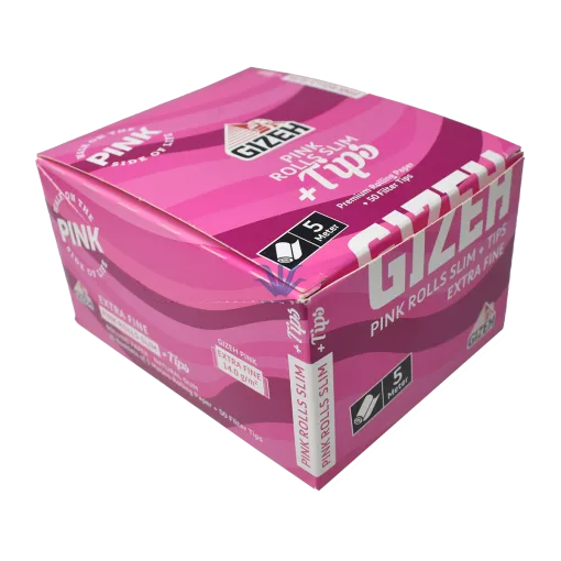 PAPEL GIZEH PINK ROLLS SLIM EXTRA FINE + TIPS - Image 3