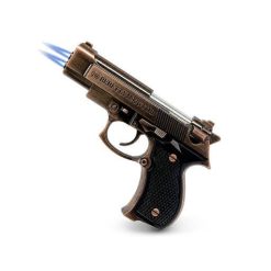 Encendedor Catalítico Pistola Doble Llama Bronce