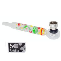 Kit para Pipa D&K con Estuche: Pipa de Vidrio, Picador Mini y Rejillas