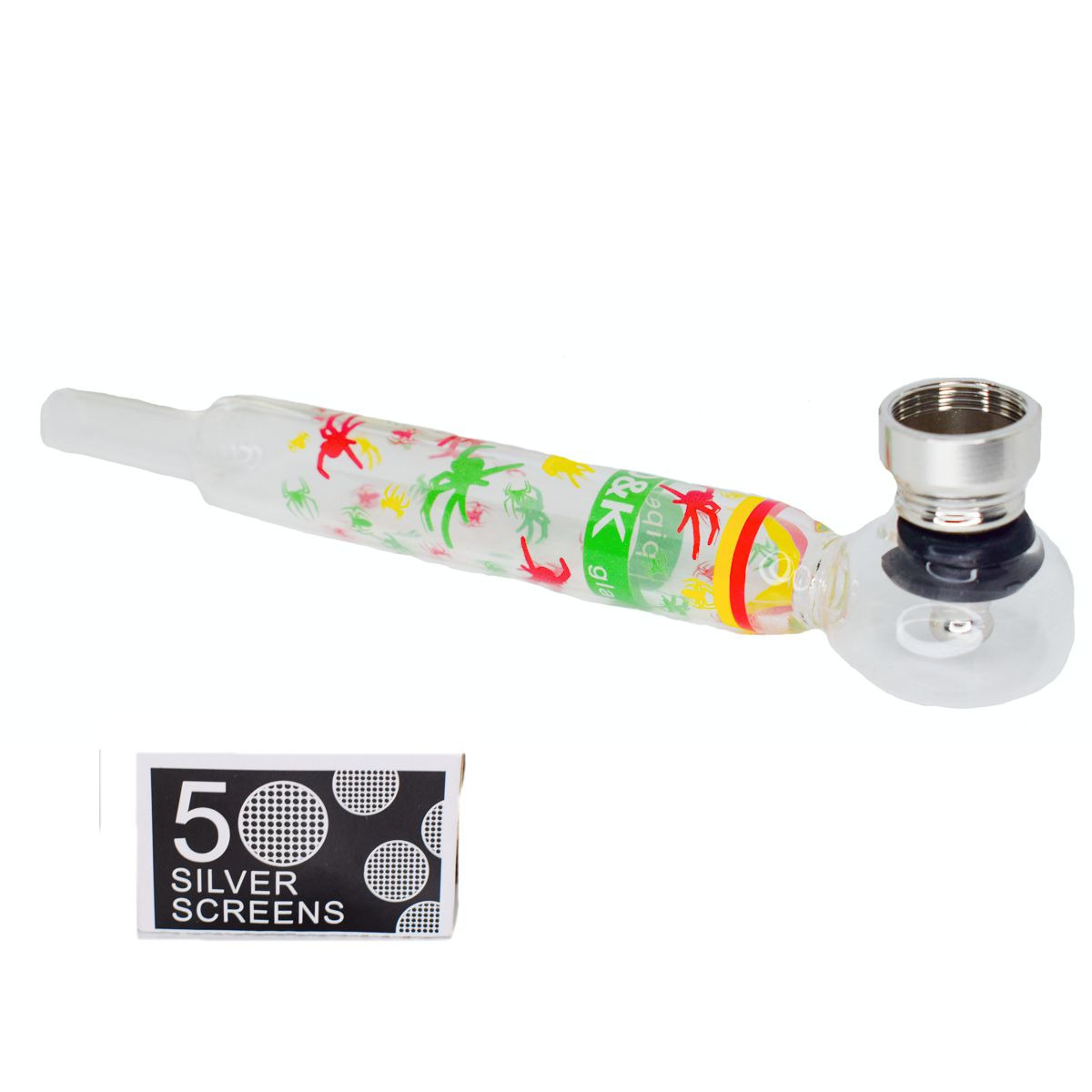 Kit para Pipa D&K con Estuche: Pipa de Vidrio, Picador Mini y Rejillas