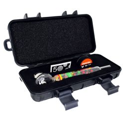 Kit para Pipa D&K con Estuche: Pipa de Vidrio, Picador Mini y Rejillas