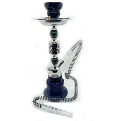Narguile Zeus AH0186 de 1 Manguera Plateado y Azul