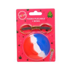 Set Zeus Tijera Plegable y Bowl de Silicona
